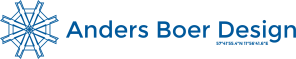 Anders Boer Design logo with ship steering wheel